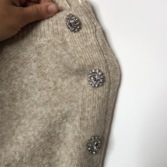 Ann Taylor Women's Tan Mid Sleeve Soft Stretch Sweater L LARGE - Picture 4 of 8